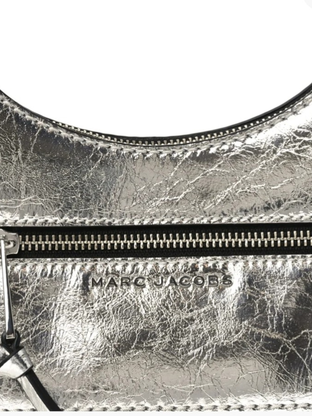 Marc Jacobs Metallic Silver Leather Hobo Shoulder Bag - Picture 5 of 13